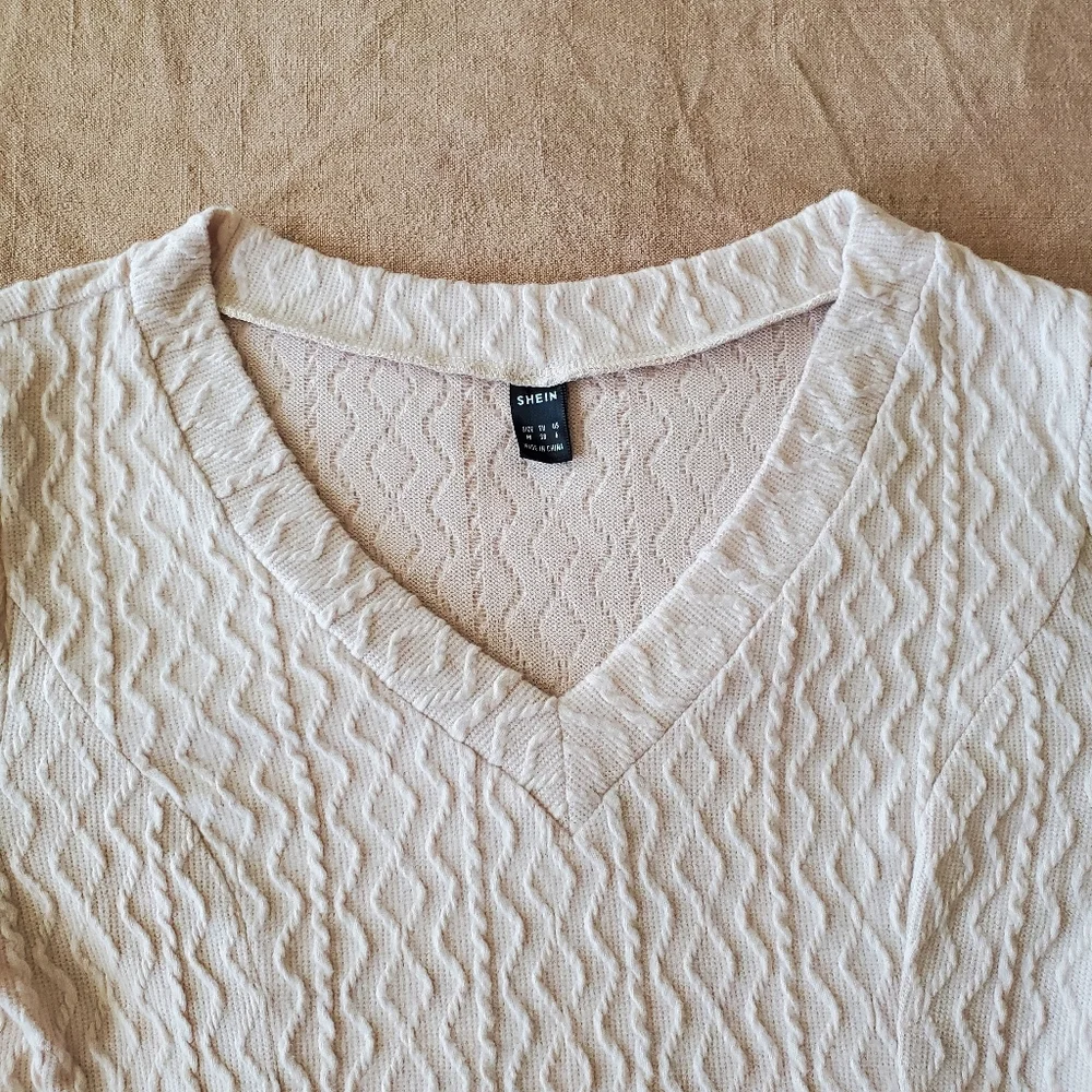 SHEIN Clasi Cream Solid A Line Dress Medium